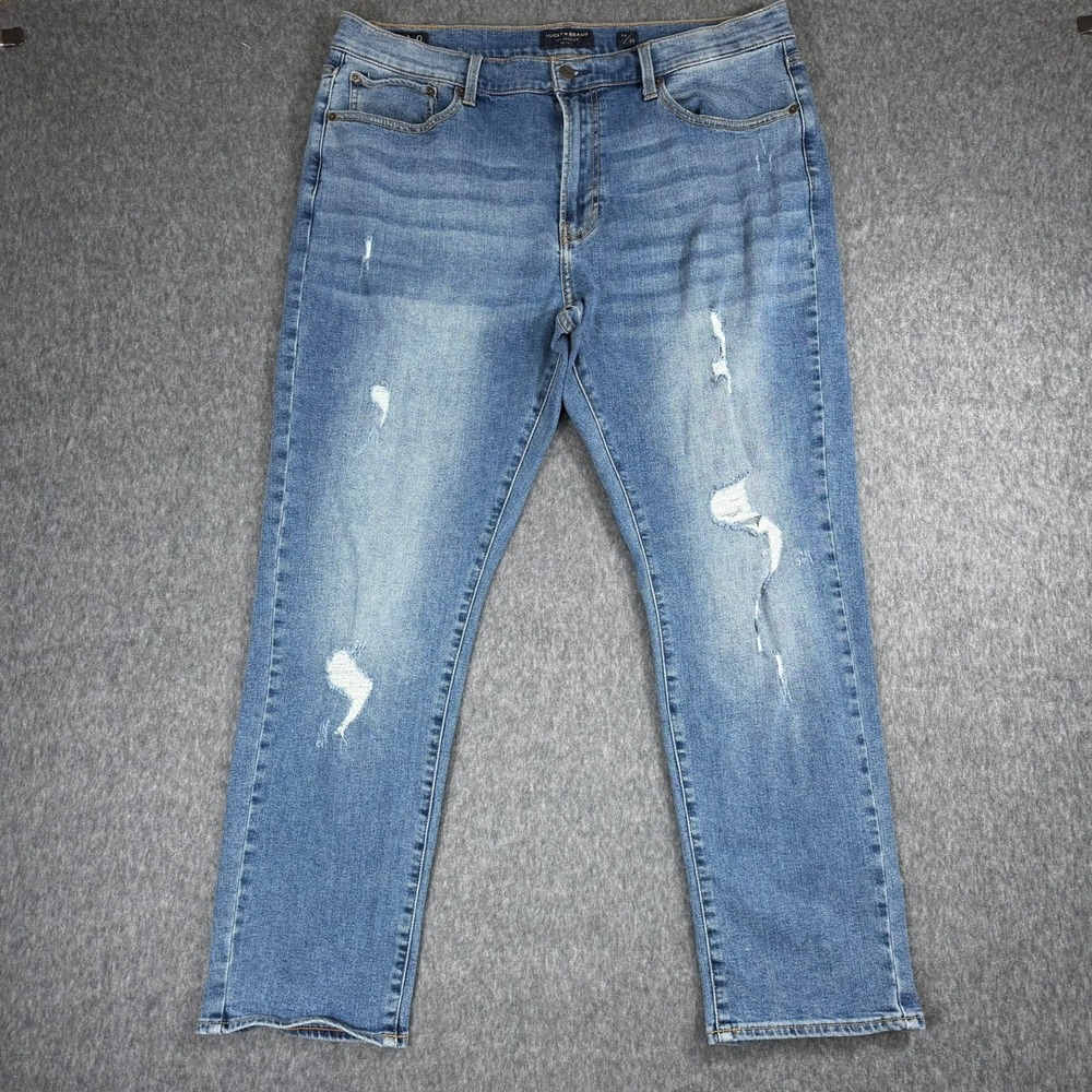Lucky Brand Jeans 410 Mens 38x30 Blue Athletic Slim Distressed Denim Pants